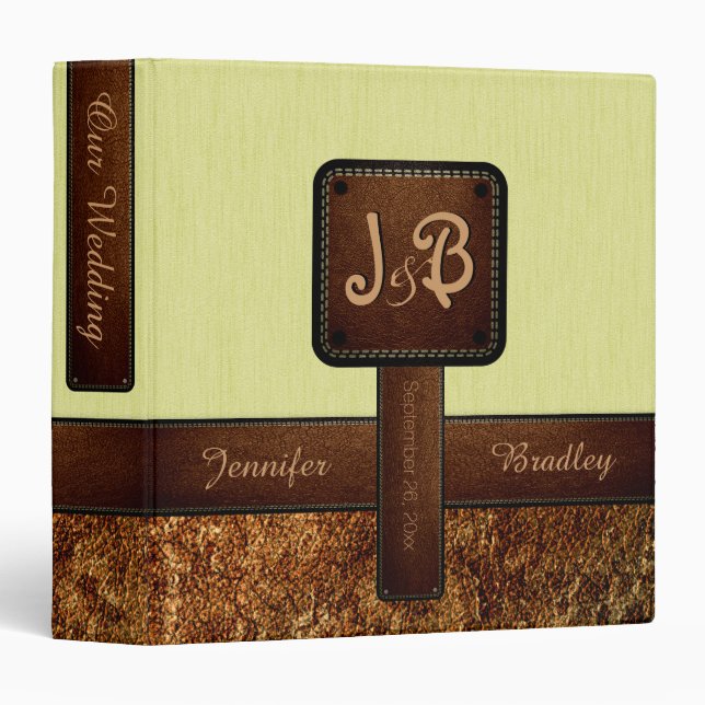 Lime Wedding Leather Look Binder (Front/Spine)