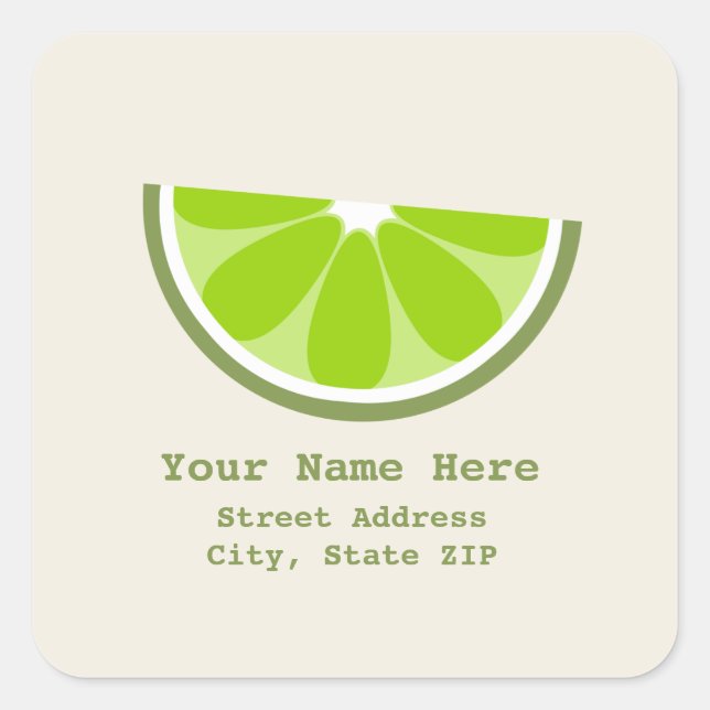 Lime Wedge Address Label Sticker (Front)