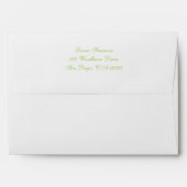 Lime, White, Black Damask Envelope for 5"x7" Size (Back (Top Flap))