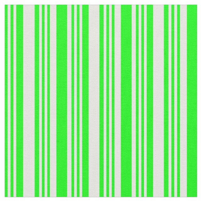 Lime & White Colored Lines Fabric (Close Up)