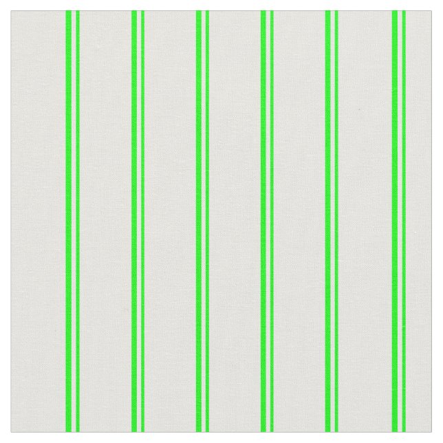 Lime & White Colored Lines Fabric (Close Up)
