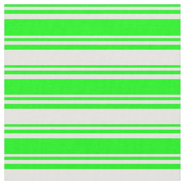Lime & White Lines Fabric (Close Up)
