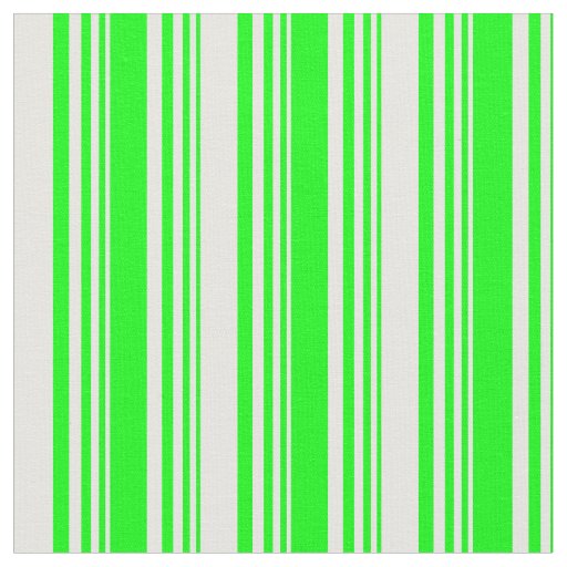 Lime & White Lines/Stripes Pattern Fabric