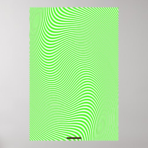Lime  White Op Art Optical Illusion Wall Poster