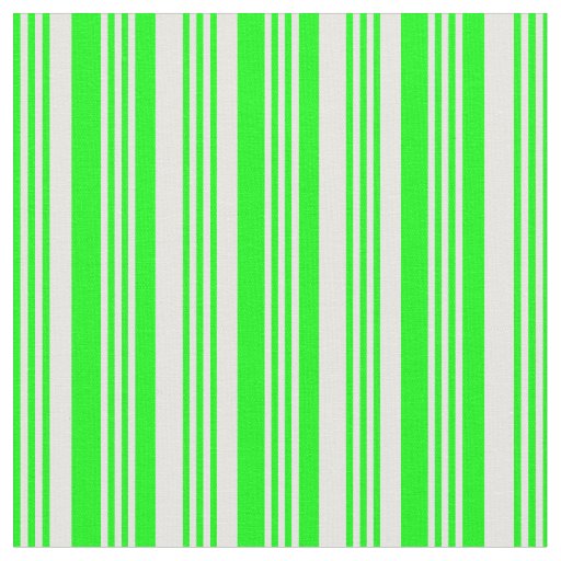Lime & White Pattern of Stripes Fabric