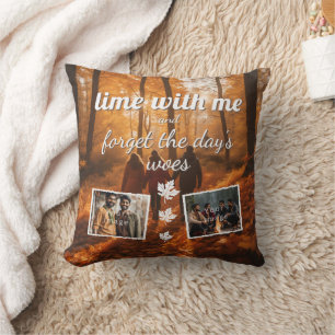 lime with me, forget the day's where photograph throw pillow