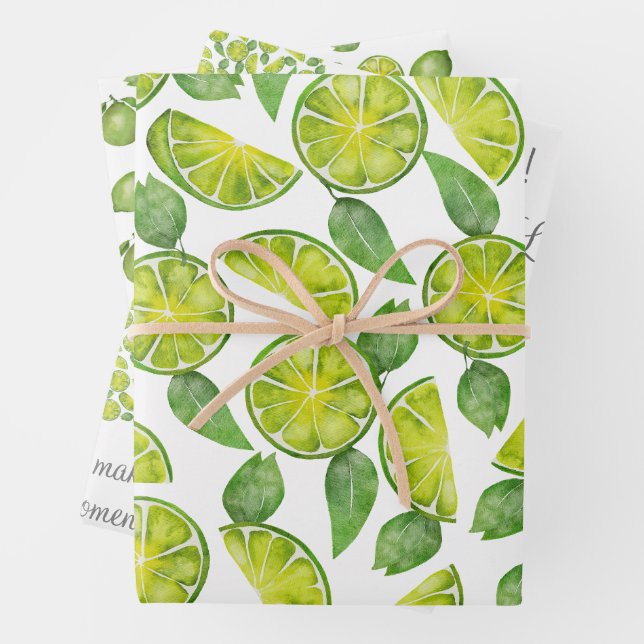 Lime wrapping paper. Custom paper. Gift wrap (In situ)