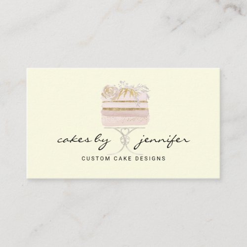 Lime Yellow home wedding cake wholesale bakery Business Card