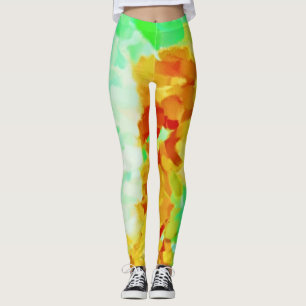 Lime Yellow Paint Splatter Leggings