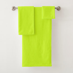 Lime yellow (solid color) bath towel set