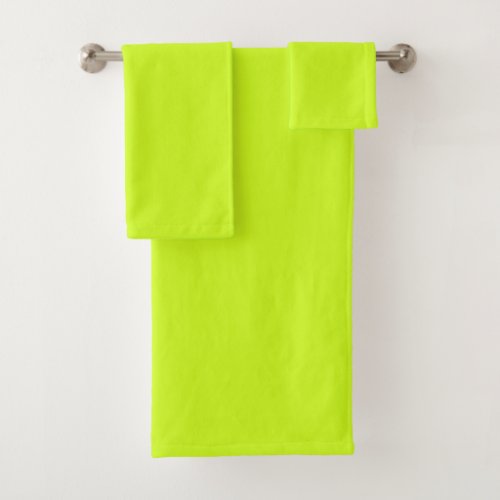Lime yellow  solid color  bath towel set