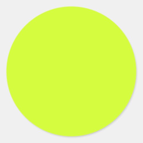 Lime yellow  solid color  classic round sticker