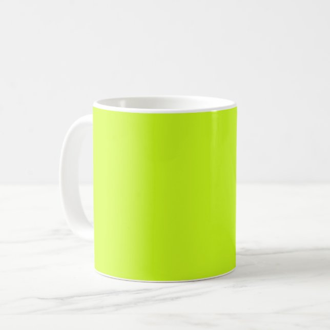 Lime yellow  (solid color)  coffee mug (Front Left)