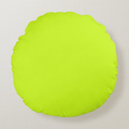 Lime yellow solid color round pillow