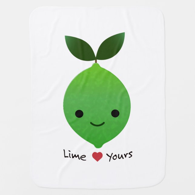 Lime Yours Cute Kawaii Lime Baby Blanket (Front)