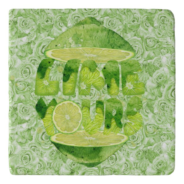 Lime Yours Marble Trivet (Front)