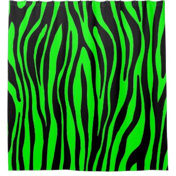 Lime Zebra Print Shower Curtain