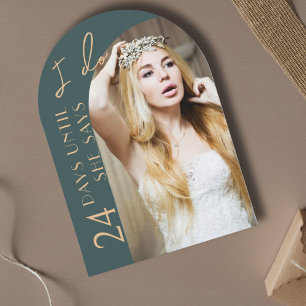 Limed Spruce Modern Arch Photo Bridal Shower Invitation