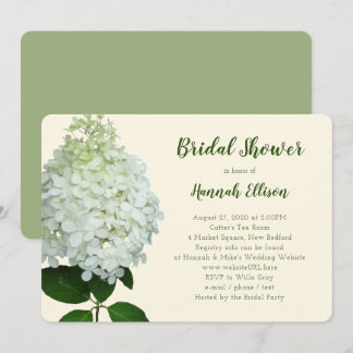 Limelight Hydrangea Big Flower Bridal Shower Invitation