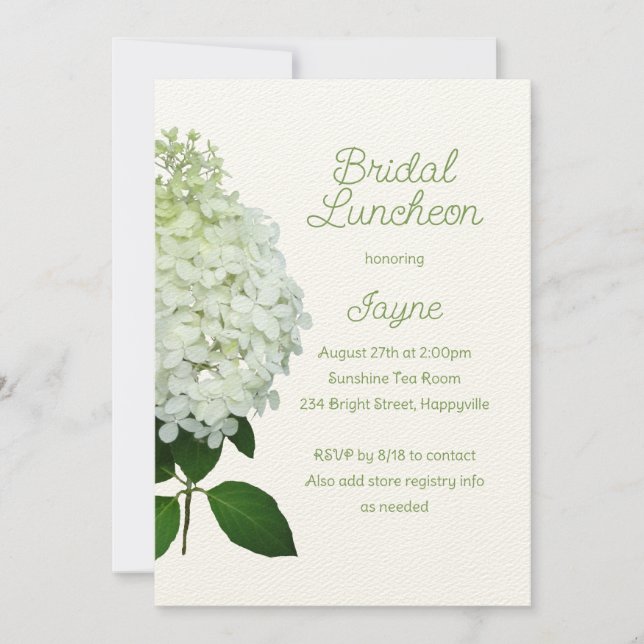 Limelight Hydrangea Bridal / Wedding Shower Invitation (Front)