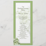 Limelight Tall Hydrangea Wedding Program Template<br><div class="desc">Green and white, tall wedding program template is easy to customize on both sides. Template text for names, place (and time, etc.) of wedding and order of ceremony are on the front, with two more template areas on the back and a place to add a thank you note. Both sides...</div>