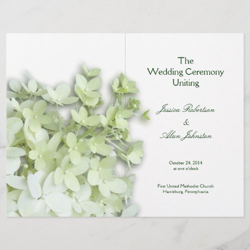 Limelight White Folded Wedding Program Template