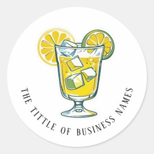 Limencello Black & White Modern Text Classic Round Sticker