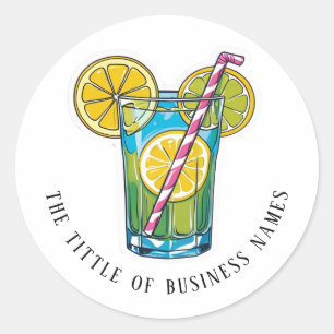 Limencello Black & White Modern Text Classic Round Sticker