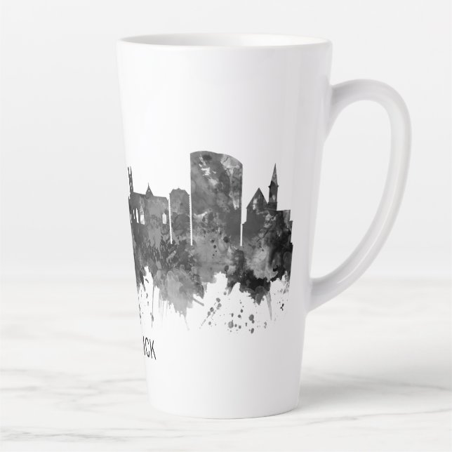 Limerick Ireland Skyline BW Latte Mug (Right)