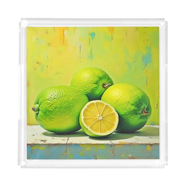 Limes' Bright Summer Pop Design Acrylic Tray (Front)