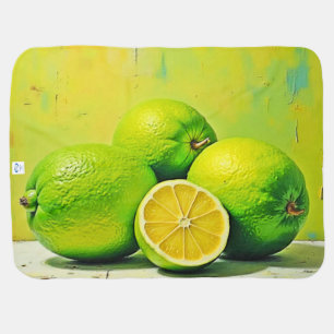 Limes' Bright Summer Pop Design Baby Blanket