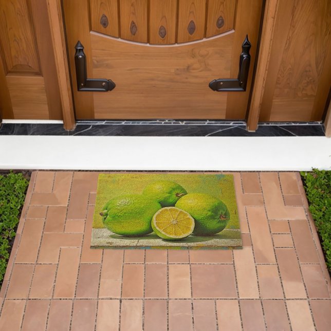 Limes' Bright Summer Pop Design Fiber Doormat (Insitu (Outdoor))
