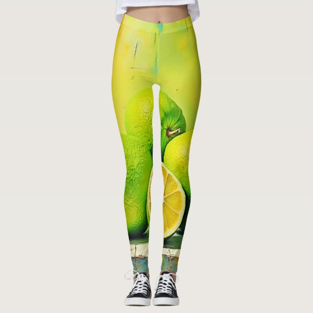 Limes' Bright Summer Pop Design Leggings (Front)