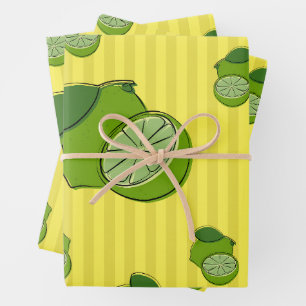 Limes Illustration Wrapping Paper Sheets