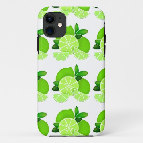 Limes  lime slices  sunny citrus pattern         iPhone 11 case