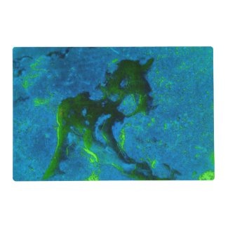 Limestone Abstract in Greens and Aqua Blues Placemat