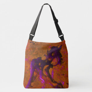 Limestone Abstract in Purples and Burnt Orange Crossbody Bag