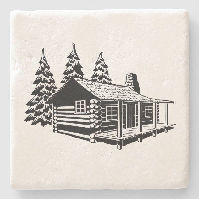 LIMESTONE LOG CABIN COASTER (Front)