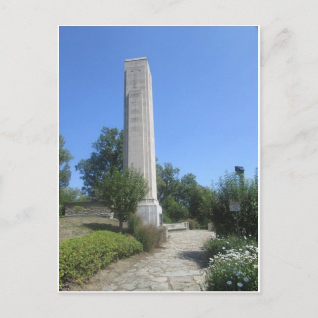 Limestone obelisk, William Henry Harrison Tomb Postcard (Front)