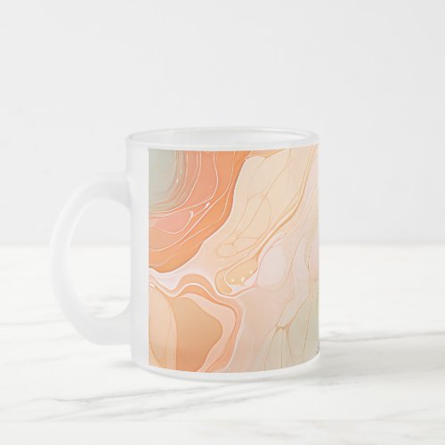 Limestone Terracotta and Jade Pattern Invitation Frosted Glass Coffee Mug
