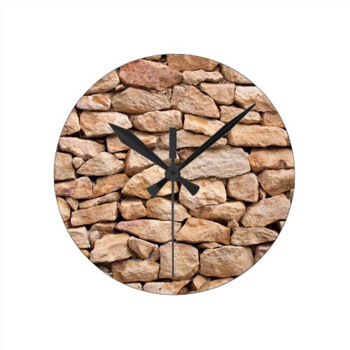 limestone wall round clock