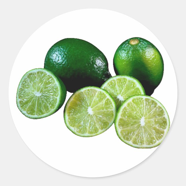 Limetten limes fruits classic round sticker (Front)