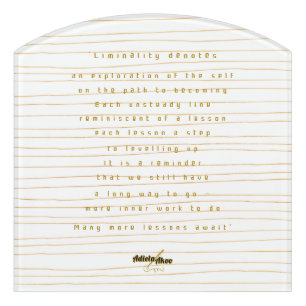 Liminality Wall Sign by Poet Adiela Akoo