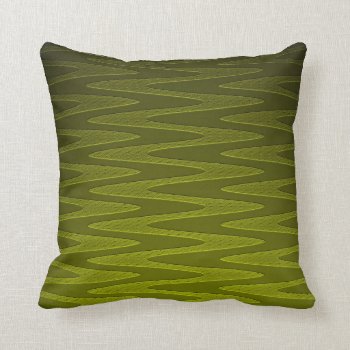 Liminous Olive Green Zigzag Pattern Throw Pillow by MHDesignStudio at Zazzle