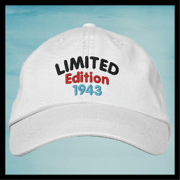 Limited Edition 1943 or Birth Year,  Funny Retro Embroidered Baseball Cap