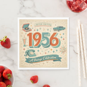 Limited Edition 1956 Birthday 50s Retro Style Napkins