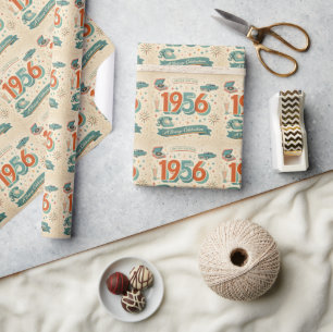 Limited Edition 1956 Birthday 50s Retro Style Wrapping Paper