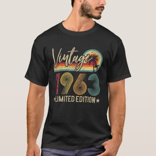 Limited Edition 1963 58Th Birthday 58 Years Old Vi T_Shirt