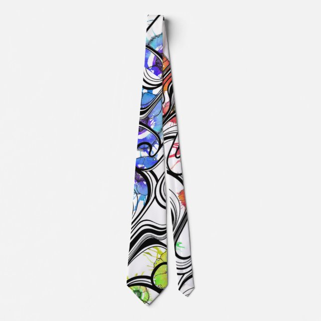 Limited Edition Abstract FlowerLines Men's Tie (Front)
