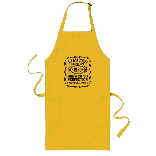 Limited Edition Brewed to Perfection Birth Year Ta Long Apron (Front)